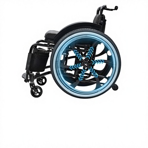 Ruote Posteriori per Sedia a Rotelle Sportiva Fuoristrada a 6 Lame Integrate CE, Pneumatici Larghi da 24 Pollici, Forniture per Terapia Riabilitativa - Product Image 1