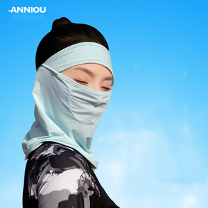 All'ingrosso UPF50 + protezione solare estiva maschera Full Face traspirante da donna copertura UV con ghiaccio seta collo ghetta Bandana - Product Image 5