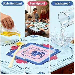 Tapis de <span class=keywords><strong>Mahjong</strong></span> Complet, Nouveau, pour 4 Joueurs, Utilisation Intérieure, Résistant à l'Usure, Imperméable, Caoutchouc Naturel Lisse et Silencieux - Product Image 3