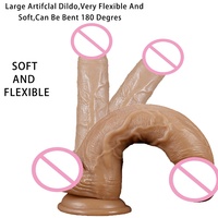 Consolador con ventosa suave de piel de PVC, pene Artificial masculino realista, masturbador para mujer, Juguetes sexuales para adultos, consolador para mujer