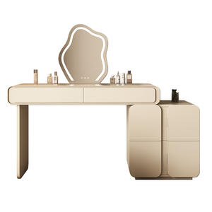 Meubles de chambre à coucher coiffeuse avec miroir Led pour <span class=keywords><strong>femme</strong></span> Table de vanité minimaliste moderne de luxe - Product Image 5