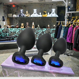 Plug Anal Silikon Kecil Warna Pink dengan Perhiasan Kristal, Aman untuk Dewasa, Mainan Seks Anal dan Vagina untuk Wanita, Pria, Gay - Product Image 2