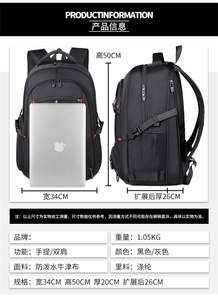 Nuovo Zaino 2025 di Alta Qualità per Computer, Grande Capacità con Porta USB - Borsa da Viaggio Casual da Uomo - Product Image 5