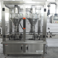 Machine de remplissage de poudre à double tête entièrement automatique de haute précision pour poudre détergente et produits chimiques en bouteilles, bocaux et canettes