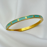 Bracelet de luxe personnalisé en émail plaqué or pour femme
