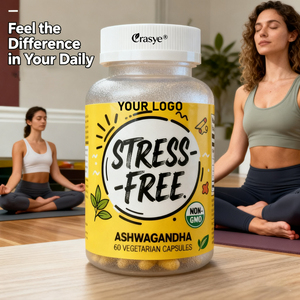 EUR US Hot Sale OEM/ODM Ashwagandha Cápsulas-600 mg Extrato de Ashwagandha para Adulto Energia & Stress Support - Vegan Não-OGM - Product Image 1