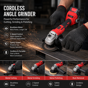 Amoladora angular inalámbrica sin escobillas transfronteriza con batería de litio, pulidora, cortadora y lijadora con 7000 RPM y batería recargable - Product Image 2