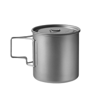 Ensemble de couverts de camping écologiques en alliage de titane ultraléger, tasse, cuillère, fourchette, cuillère-fourchette pour la randonnée, le backpacking, la survie en plein air, OEM