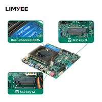 LIMYEE Neues Industrielles Embedded-Motherboard MAX 96GB Eingebauter Lüfter-Kühler 125H 155H Ultra 5/ Ultra 7 Dünnes Mini-ITX-Mainboard