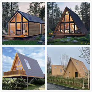 Maison triangulaire moderne préfabriquée, cabane en A, maison en bois minimaliste, petite maison portable pour <span class=keywords><strong>location</strong></span> de vacances. - Product Image 4