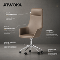 Fauteuil de Direction Ergonomique ATWOKA Luxe Moderne à Dossier Haut – Siège de Manager pour Bureau de PDG et Projets de Salle de Conseil