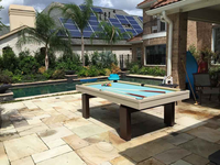 Qualité fabriquée en Chine 7ft 8ft 9ft Métal ou matériaux en bois massif table de billard de piscine extérieure avec ensemble de salle à manger et accessoires gratuits