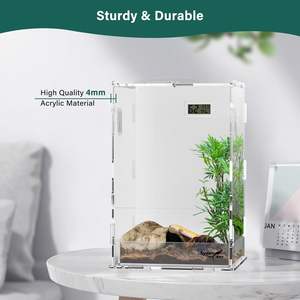 Pequeño recinto de terrario vertical acrílico para Tarántula, Araña, lagartos, serpientes, <span class=keywords><strong>mantis</strong></span> religiosa, <span class=keywords><strong>cangrejo</strong></span> ermitaño, 7,8 \ "X 7 \" X 11,8 \" - Product Image 4