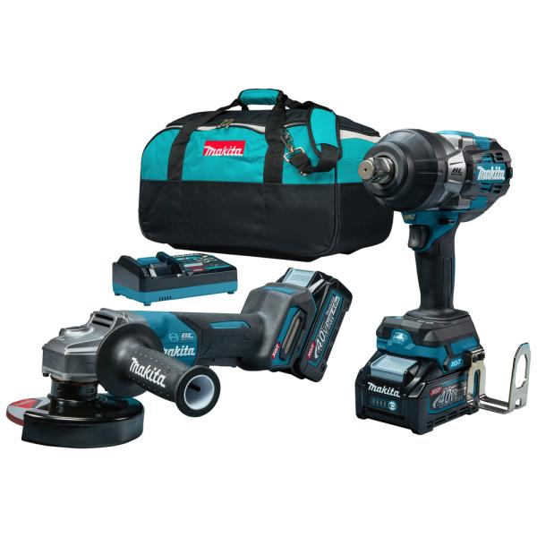 MAKITA - DK0139G202 угловая шлифовальная машина и ударный драйвер XGT®40Vmax (с 2 батареями и зарядным устройством) шлифовальные и хонинговальные машины