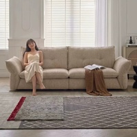 Vente directe d'usine, canapé d'angle pour salon en coton et lin de style vintage, amovible et lavable, dans des styles rétro modernes