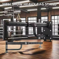 Wellshow Sport Support de sac de boxe en acier robuste Support mural réglable Cintre pour sac lourd Support durable pour sac de boxe