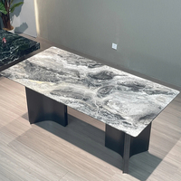 Table de salle à manger moderne et bon marché en verre nordique, marbre, granit, pour restaurant, ensemble de table de salle à manger avec 6 chaises