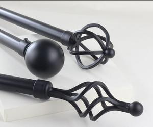 Double poteau à rideau ancien rouge avec support 6 <span class=keywords><strong>anneaux</strong></span> en métal pour chambre à coucher ou cuisine - Product Image 5