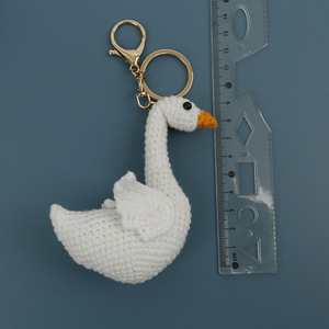 Handmade Black White Swan Crochet Animal <strong>Keychain</strong> Toy Hand Knitted Kawaii Cute Mini Amigurumi Doll Pendant Bag Charm Accessory - Product Image 2