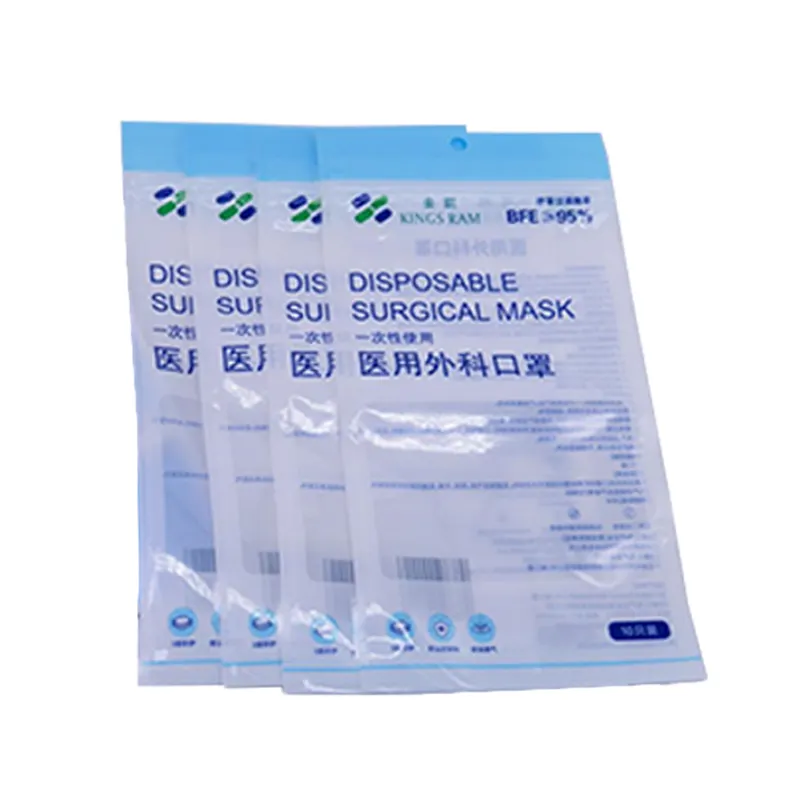 Factory Custom Supply Medical Face Mask Bag with Top Zip lock Lip Plastic Bag Transparent Pouch