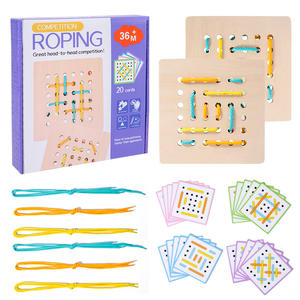 Jeu <span class=keywords><strong>de</strong></span> puzzle Montessori personnalisé en bois contre filetage humain pour enfants Jeu éducatif à cordes pour l'apprentissage des compétences <span class=keywords><strong>de</strong></span> vie Jouets pour garçons et filles - Product Image 1