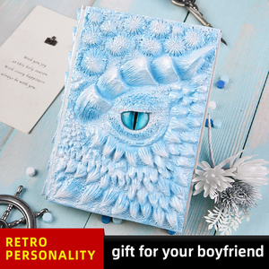 สมุดโน้ตดีไซน์ลายนูน 3 มิติ สไตล์เรโทร พรีเมียม รุ่นใหม่ปี 2026 ลายมังกรทาสีสีตา มีจำหน่ายสำหรับโปรโมชั่น DND - Product Image 3