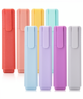Ensemble de surligneurs personnalisés avec logo, 6/12 pièces, couleurs pastel, pointe biseautée, design esthétique mignon d'ours