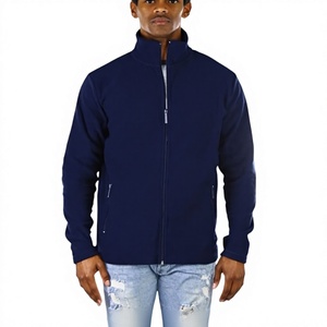 OEM Service Custom Logo Brand 100% Polyester <b>Men's</b> Full Zip up <b>Long</b> Sleeve High Collar Waterproof Winter Polar Fleece <b>Jacket</b> - Product Image 2