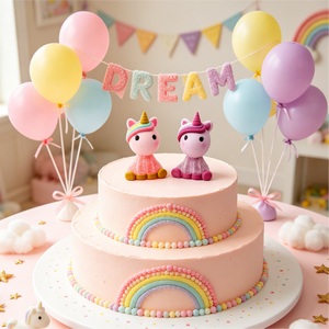 Decoración para Pastel con Forma <span class=keywords><strong>de</strong></span> <span class=keywords><strong>Unicornio</strong></span> 3D, Halal, Personalizada, al por Mayor, para Fiestas <span class=keywords><strong>de</strong></span> Cumpleaños y Repostería - Product Image 1