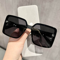 Gafas de Sol Negras de Gran Tamaño con Marco Cuadrado para Mujer, Estilo Polarizado, Elegantes y de Alta Gama, Protección UV