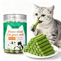 Friandises lyophilisées pour chats : bâtonnets de poulet et d'herbe à chat, riches en protéines, sans sucre, pour la santé digestive, nourriture lyophilisée pour animaux de compagnie
