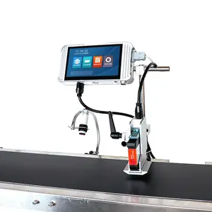 Impresora de inyección de tinta automática en línea industrial a precio de fábrica, máquina de impresión de codificación de lotes de fecha con cinta transportadora
