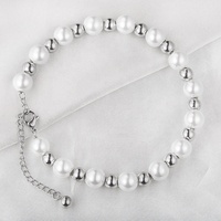 Promo Bracelet de perles Marlary fait à la main réglable en acier inoxydable boule charme cadeau hommes Bracelet de nacre
