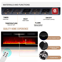Cheminée électrique 5 niveaux de luminosité 36 LED couleur luxe haute brillance UV design moderne personnalisé table de support TV