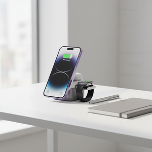 Chargeur sans fil magnétique 15W en gros pour iPhone 17 16 15, AirPods Pro 3/2 et Apple Watch – Station de charge de bureau - Product Image 6