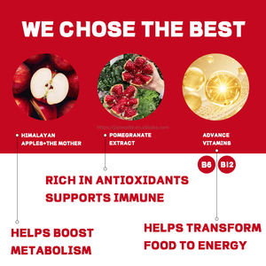 แอปเปิ้ลไซเดอร์ไวนิเกอร์ชนิดเม็ดฟู่ (แอปเปิ้ล) ACV พร้อมวิตามิน B12, B6 วีแกน 100% ไม่เติมน้ำตาล ง่ายต่อการรับประทาน ปราศจากกลูเตน - Product Image 6