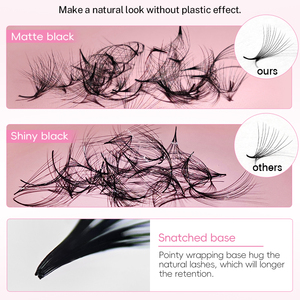 Extensions de <span class=keywords><strong>cils</strong></span> pré-faites en éventail, volume 2-3D, 7 mm, collées à chaud, vente en gros, 1200 éventails de <span class=keywords><strong>cils</strong></span> CC Curl - Product Image 2