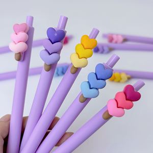 Bolígrafo con Diseño de Corazón Colorido para el Día de San Valentín, Logotipo de Dibujos Animados, Punta de 1.0 mm, Plástico, Promocional, Escolar, con Temática de Amor - Product Image 3