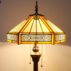 16-Inch European Glass Tiffany LED Floor Lamp for Dining Room Bedroom Children's Room E27 Bulb Energy-Saving <b>Light</b> - Product Image 6