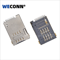 WECONN WL-SIM720-002 6PIN+2 H=1.80mm Push-Push Dengan Saklar Deteksi Soket Konektor Kartu SIM