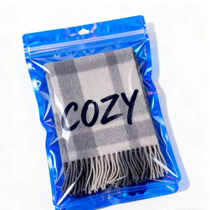 Sacs à fermeture éclair <span class=keywords><strong>transparents</strong></span> personnalisés pour vêtements, pochettes holographiques argentées en PVC, sacs refermables anti-humidité - Product Image 3