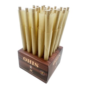 OHIS Cônes roulés bruns de haute qualité de 108 mm 50 cônes dans une boîte avec un plateau gratuit Papier organique à combustion lente Cônes OEM magasin de fumée - Product Image 2