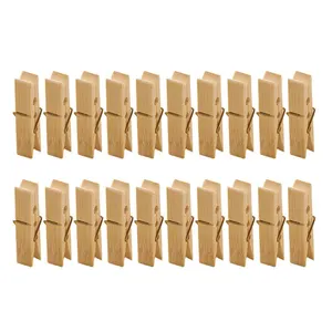 Hot Sale 60mm Natural Bamboo Wood Clip Clothespins for Household