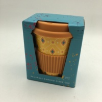 Festival hadiah perusahaan Fashion hadiah pesta untuk pekerja warna oranye bambu bubuk eco cup