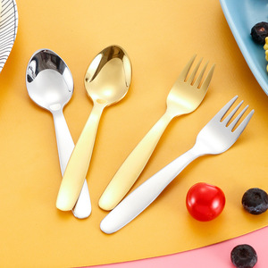 Reusable Food Grade 304 Stainless Steel <strong>Children</strong> <strong>Flatware</strong> <strong>Set</strong> Baby Knife Spoon and Forks Household Eating Spoon Kids Cutlery <strong>Set</strong> - Product Image 2