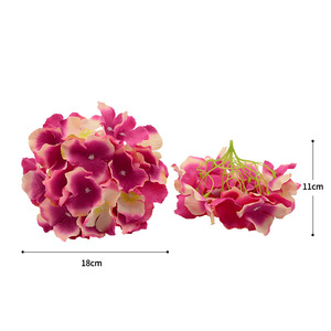 Fleurs d'hortensia artificielles Dongchen Crafts, diamètre 18 cm, fleurs en soie pour décoration de maison et de mariage - Product Image 5