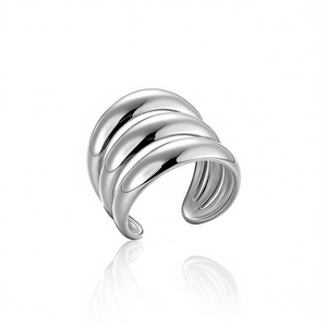 Amy Amy Fashion <b>Ring</b> A3101 Stainless Steel 925 Silver Plated Geometric <b>Cocktail</b> <b>Ring</b> For Women Modern Daily Gift Jewelry - Product Image 3