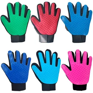 Wholesale Cleaning Dog Cat Pet Grooming Brush Gloves Back Massage Pet Bathing Hair Remover