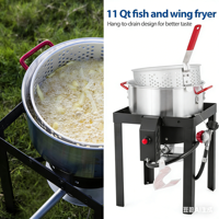 Ruixiao Ensemble de friteuse à dinde en aluminium 30QT avec revêtement nano-intérieur, panier, brûleur au propane, couvercle de casserole, pour fruits de mer en extérieur, 50 000 BTU
