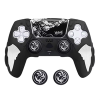 Coque de protection de haute qualité pour manette PS5, coque de protection en silicone antidérapante, capuchon de joystick, autocollant